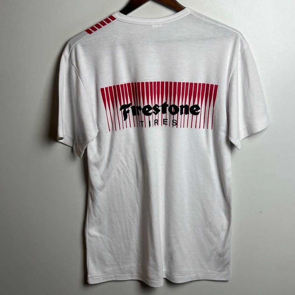 Vintage Firestone Tires 80s White Tee Shirt - Picture 4 of 8